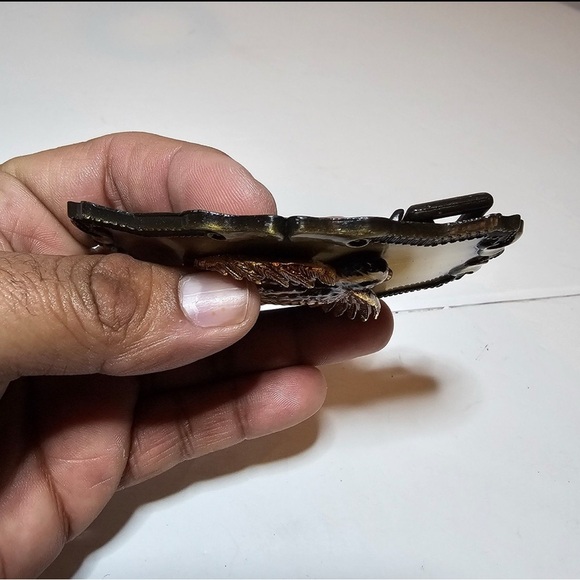 Vintgae Raintree Buckle & Jewelry Inc Quail Brass Unisex Belt Buckle Ornate - Picture 3 of 9